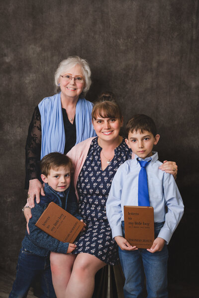 Heartfelt studio portrait of grandparents with grandchildren — refined Sausalito family photography