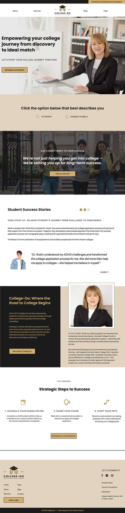 Ipad vertical website mockup of the College-Do website