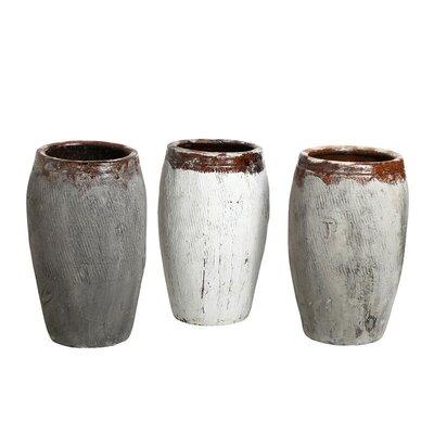 perigold Gray_White_Brown+18.5_+Ceramic+Table+Vase