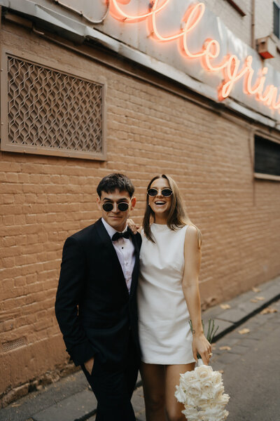 bride and groom smiling after their melbourne wedding