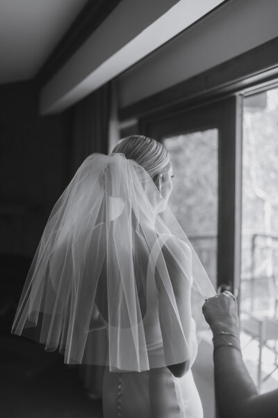 Couple at grand entrance.