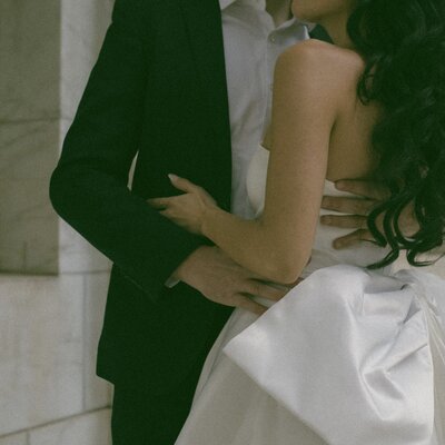 Bride and groom close up