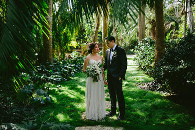 Artist Bride and Groom Backyard Wedding Florida