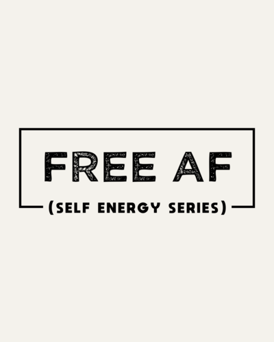 Free AF Self Energy Series logo featuring bold black text with a rectangular border, representing CPTSD Medicine’s masterclass collection on Self Energy