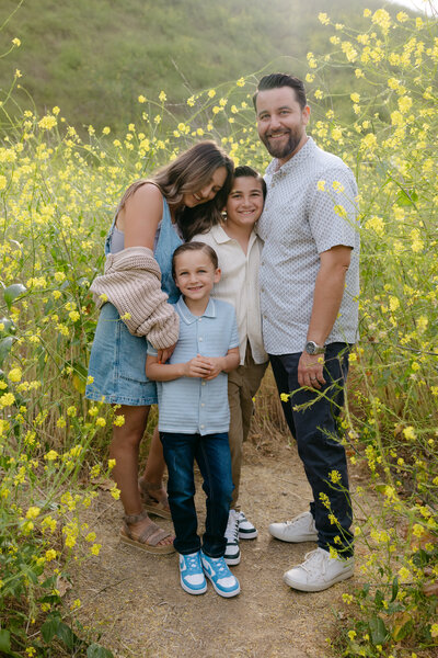Arizona and California Wedding Photographer posing with her two kids and husband
