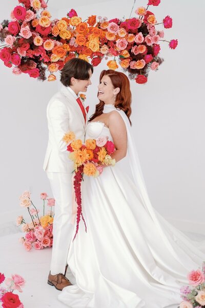 LGBTQIA friendly wedding photographer capturing two ladies laughing
