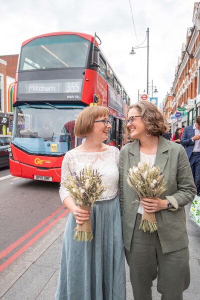 couple in London wedding