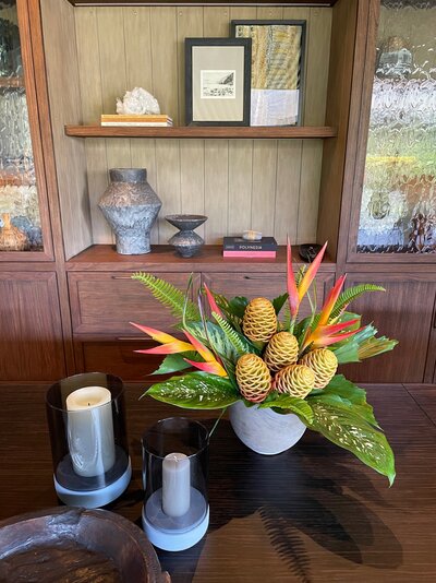 Beehive ginger and tropics floral arrangement