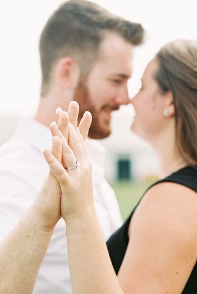 Photo of couple in a light filled space in their private estate wedding  in metro DC