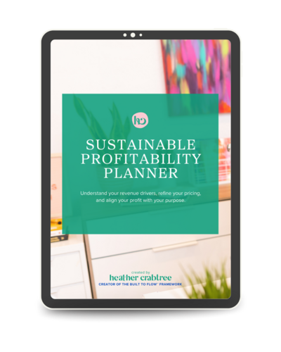 Sustainable Profitability Planner workbook on ipad