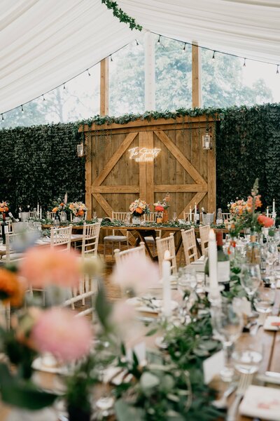 House of Elrick wedding venue table set up.