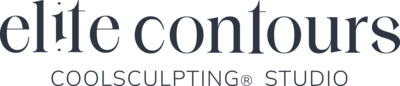 Elite Contours Horizontal Alternate Logo in Outer Space color, representing a luxurious CoolSculpting experience in Dallas.