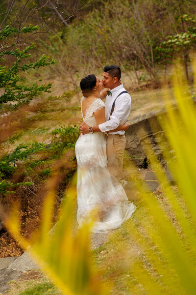 This couple had an intimate wedding on a lakeshore in Nicaragua.