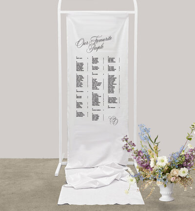 Big Love linen seating chart for your wedding printed by State of Elliott
