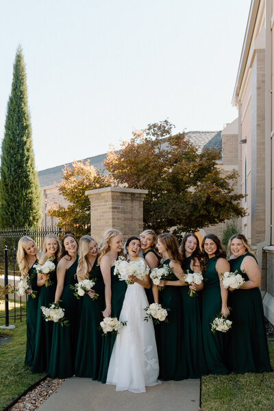 bride, bridesmaids, wedding, timeless, romantic