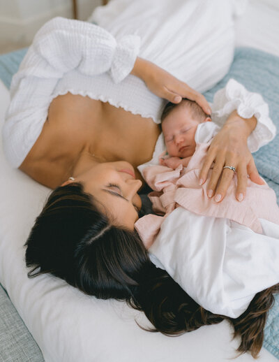 newborn lifestyle photos in nursery