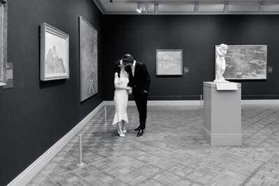 A beautiful wedding moment from a first dance at the Chicago Cultural Center