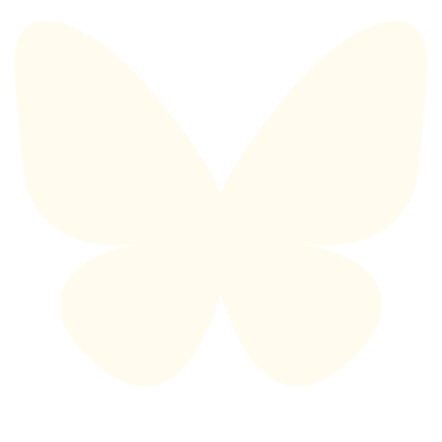 A cream-colored butterfly linking to Rockfish WIldlife Sanctuary's Bluesy account.