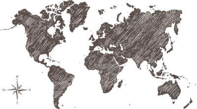 hand drawn world map