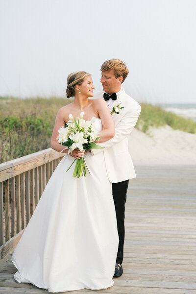 Bride and groom portrait Dunes Club Wedding