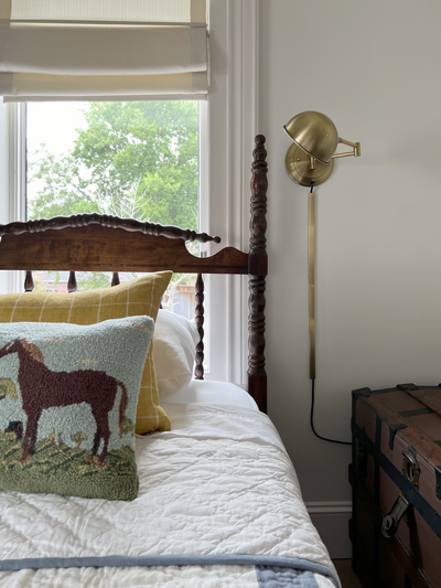 A vintage filled boy's bedroom inspired by Virginia horse country.