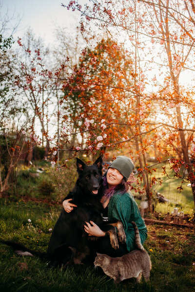 Nicole + Artemis | Animal Photography | black german shepherd dog | fall dog portraits