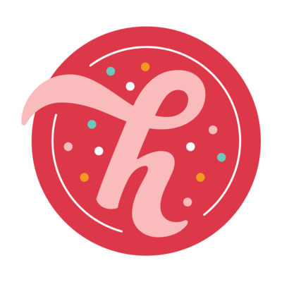 Halcyon Online Therapy Submark Logo with a lowercase "h" surrounded by a circular confetti pattern background