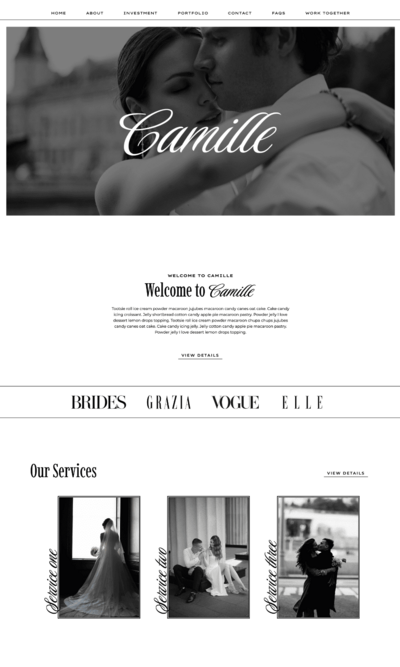 camille website template picture