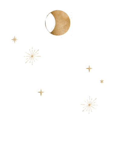 gold moon and stars