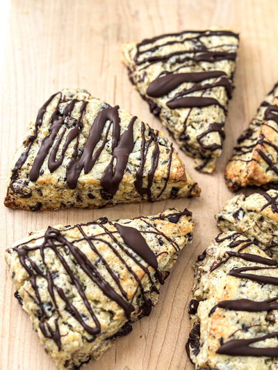 Fresh-baked chocolate pecan sourdough scones, perfect for ordering from our bakery menu.