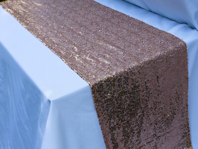 rose gold sequin table runner