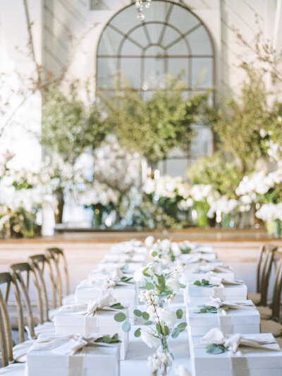 Table with gift boxes