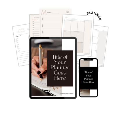 Digital planner template for entrepreneurs included in the Passive Product Bundle.