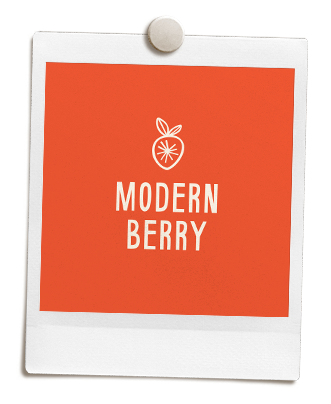 Modern Berry logo design by Jen Pace Duran of Pace Creative Design Studio