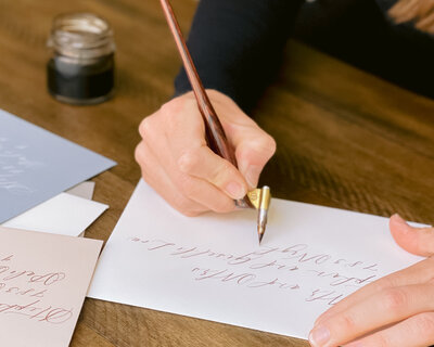 Handwritten calligraphy for envelope addressing