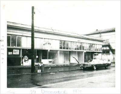 Vintage photograph of the historic 717 First Street building in Snohomish, now restored as the home of Grain Artisan Bakery & Craft Coffee.