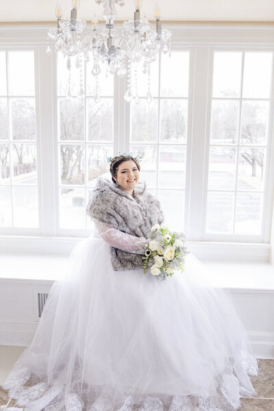 Ohio winter bridal portrait