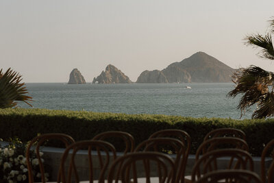 Wedding ceremony overlooking ocean