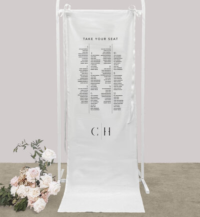 Big Love linen seating chart for your wedding printed by State of Elliott