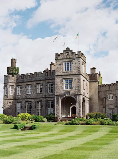 Photo of the front of Luttrellstown Castle photographed by Jayce Keil Photography & Film