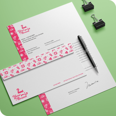 Custom branded letterhead and envelope