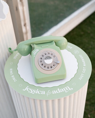 Pastel green theme for audio guest bok place mat signage by State of Elliott