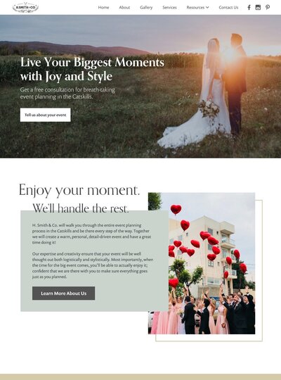 wedding planner web design