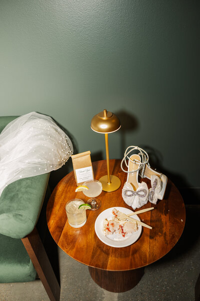 Direct flash papparazi wedding late night details photography by Claire Katan Creative in Omaha.