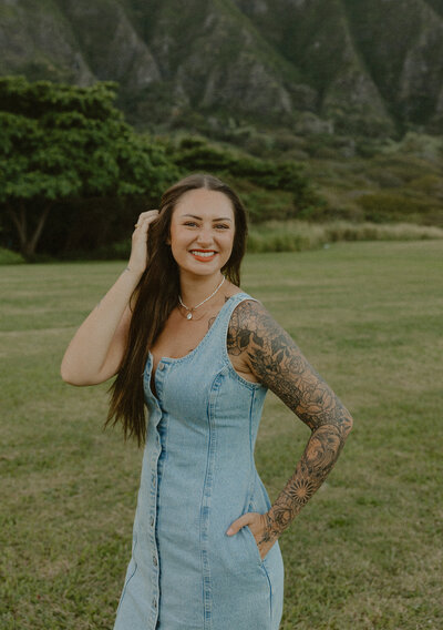 woman laughing  by the sea