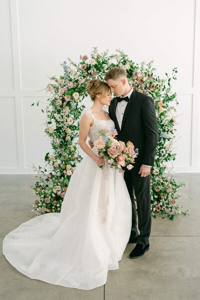 bride with bouquet at Woodhaven Minnesota