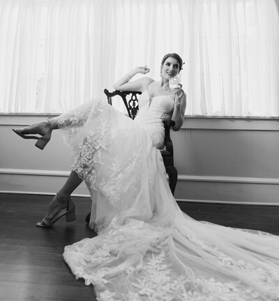 Bride and groom first kiss Orlando wedding photographer Bella Grey