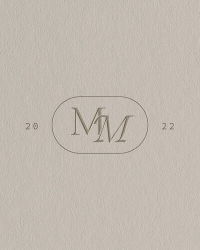 Monogram of logo branding for photographer by Palme Design Co