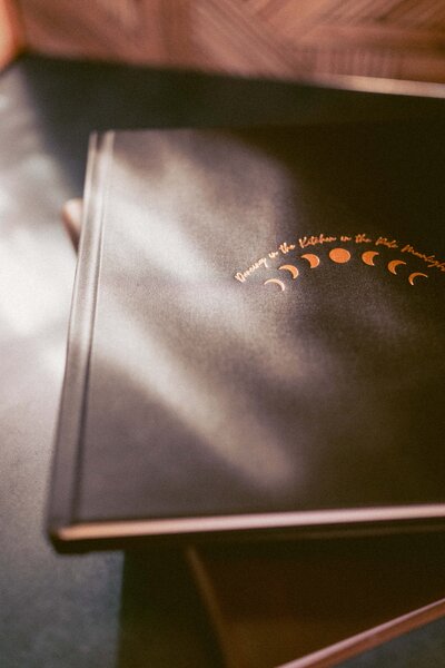 Fine art album included in Houston wedding photography package