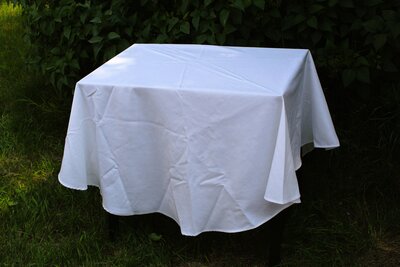round ivory table cloth for rent